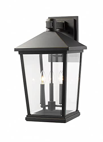 Z-Lite 3 Light Outdoor Wall Sconce Black