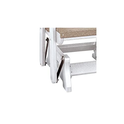 American Furniture Classics Double Glider w/Table Weatherwood and White