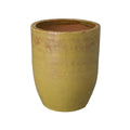 Emissary 22 in. Yellow Ceramic Round Planter with Drainage Hole