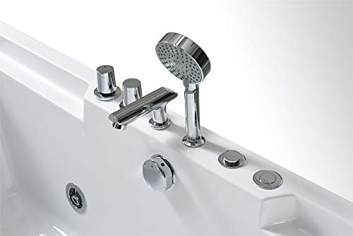 SIMBASHOPPING USA Whirlpool Bathtub Hydrotherapy 2 Persons 8 Water Jets Hot Tub 67" - Linda