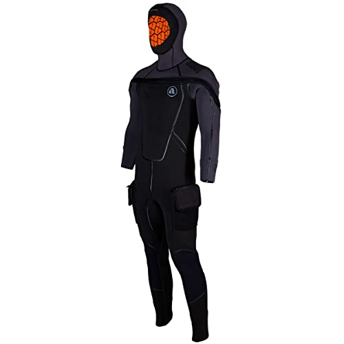 Apeks Men's Hooded Semi-Dry Suit 8/7mm Black/Grey XX-Large