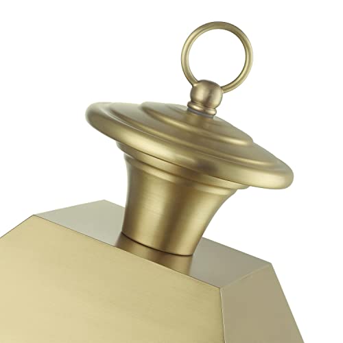 Livex Wentworth 4 Light Outdoor Post Top Lantern 27.5 Inches Tall Natural Brass