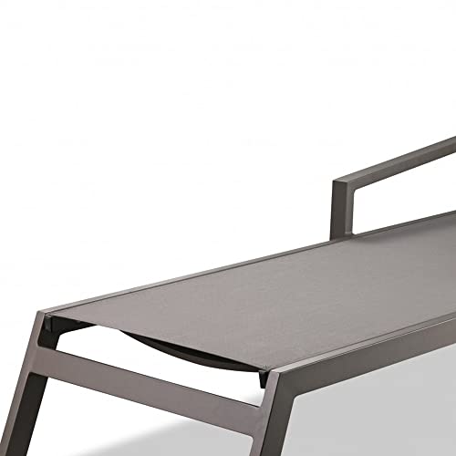 HomeRoots Set of 2 Taupe Modern Aluminum Chaise Lounges Taupe