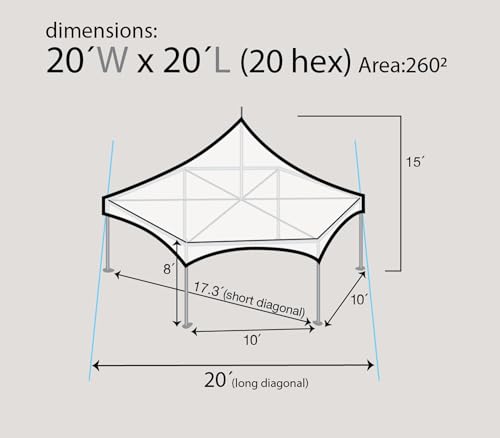 TentandTable 20' x 20' High Peak Hexagon Frame Party Tent White