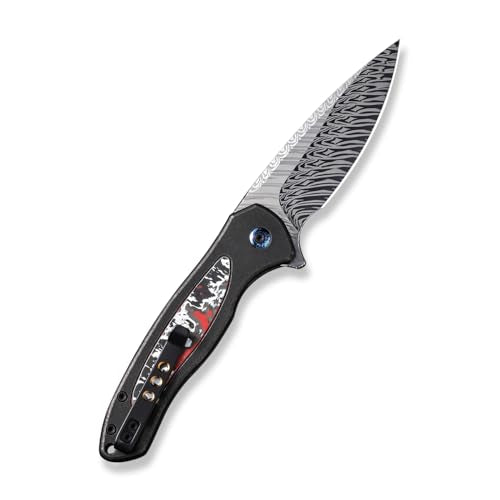 WE Knife Black Titanium Handle with Nebula Fat Carbon Fiber Inlay Black