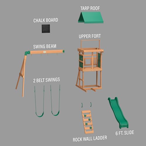 Backyard Discovery Buckley Hill Wooden Swing Set Green