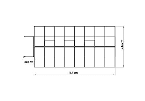 Palram Canopia Bella Greenhouse Kit 8x16 Silver