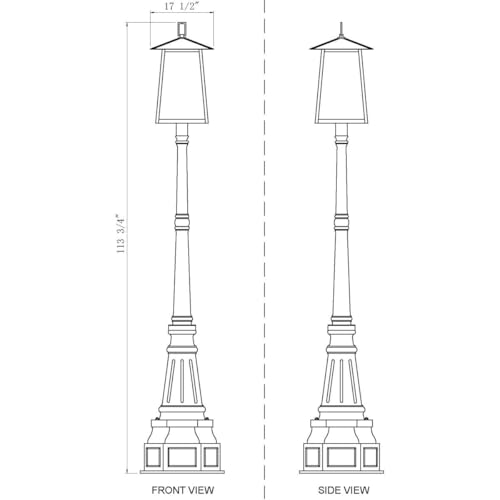 Z-Lite Rainer 6 Light 114" Tall Post Light Black