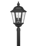 Hinkley Edgewater Large Post Top Lantern - 4 LV LED Bulbs, Aluminum, Clear Seedy Glass, Traditional - Black