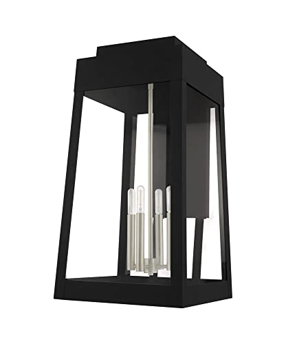Livex Oslo Four Light Outdoor Wall Lantern Black