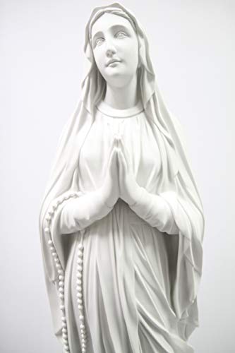 Vittoria Collection 48 Inch Our Lady of Lourdes Virgin Mary Statue Sculpture White
