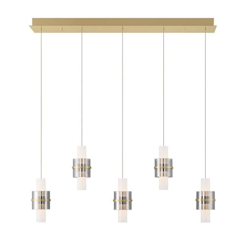 Eurofase Rola 400W 10 LED Pendant Contemporary Brushed Gold 9.5 Inches Tall 6 Inches Wide