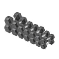 Lifeline Hex Rubber Dumbbell Fitness Training Weight Set 380lb Black/Chrome