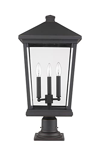 Z-Lite 3 Light Outdoor Pier Mounted Fixture Black
