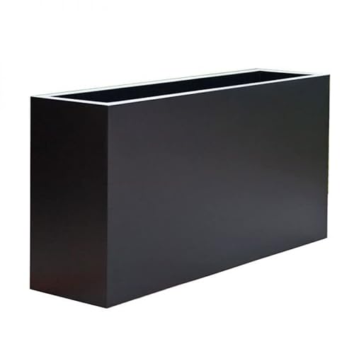 Generic Modern Fiberglass Rectangle Planters 48" L x 15" W x 24" H Black Matte