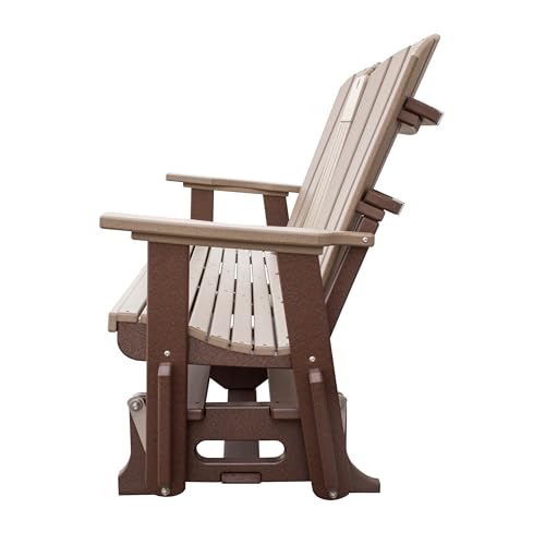 American Furniture Classics Two Person Glider Weatherwood and Tudor Brown