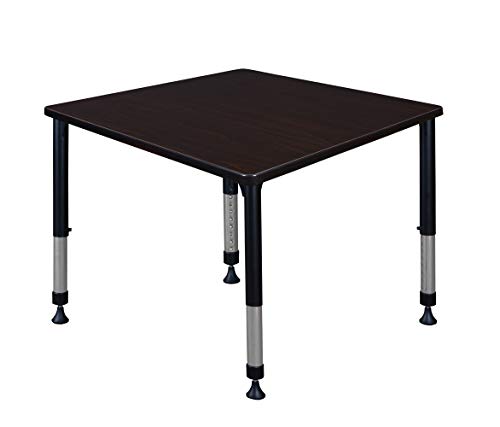 Regency Height Adjustable Square Classroom Table 36" Darkest Brown