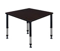 Regency Height Adjustable Square Classroom Table 36" Darkest Brown