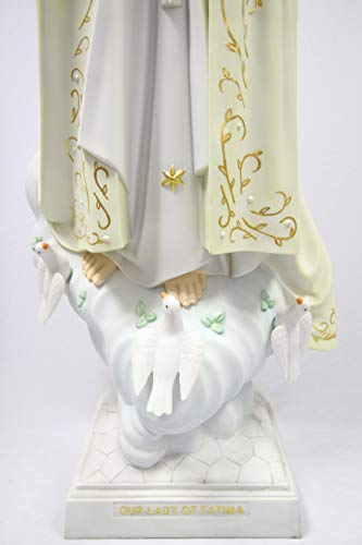 Vittoria Collection 44" Our Lady of Fatima Statue Sculpture White