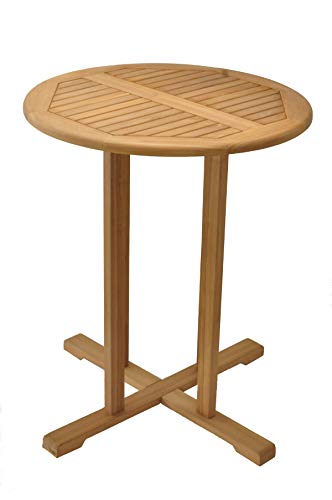 TeakFurnitureOutlet A-Grade Teak Maldives 4-Piece Bar Set with 36" Round Table & 3 Armless Chairs