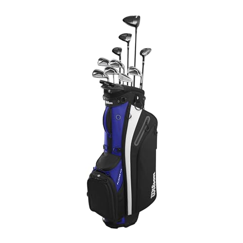 WILSON PlayerFit™ Complete Golf Set with Carry Bag - Men's Left Hand, Regular, Steel Blue/Black
