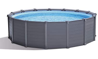 Detailing Connect Above Ground Swimming Pool Set w/Sand Filter Pump & Ladder Gray