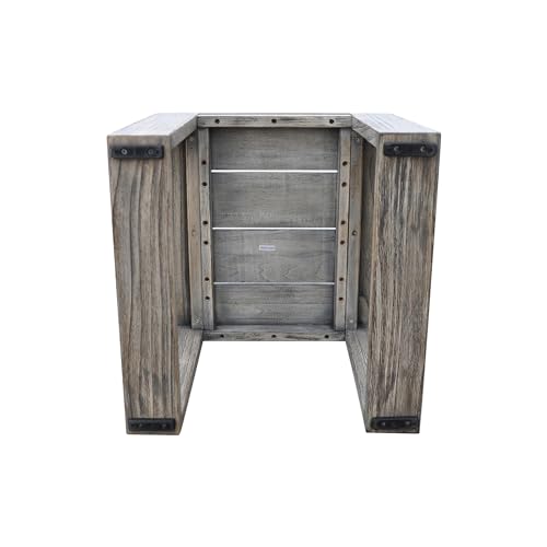 Courtyard Casual North Shore 3 Piece Bistro Set - 1 Side Table & 2 Club Chairs, Driftwood Gray