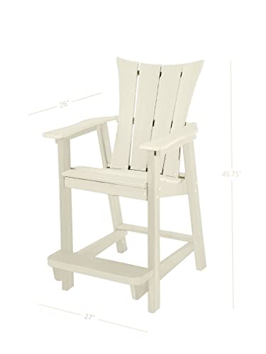 Phat Tommy Modern Tall Adirondack Chair Set - All Weather Poly with Removable Table, White