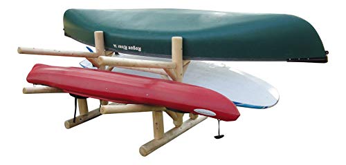 Log Kayak Rack Low 2 Canoe + 2 Kayak Rack Canyon Brown