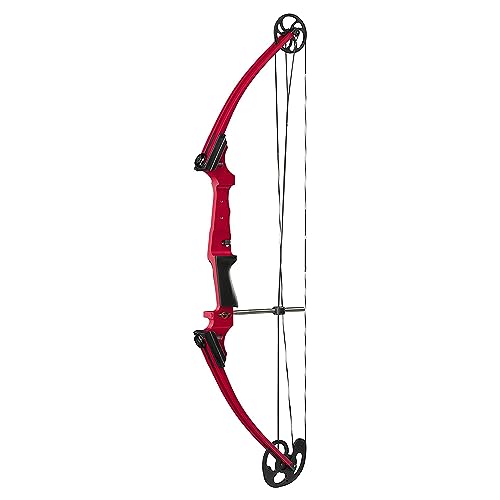 GENESIS Archery Compound Bow Adjustable Draw Length 15"-30" & Weight 10-20 lbs Right-Handed Red