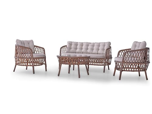 Angora Maestro Rattan Outdoor Furniture Set Brown