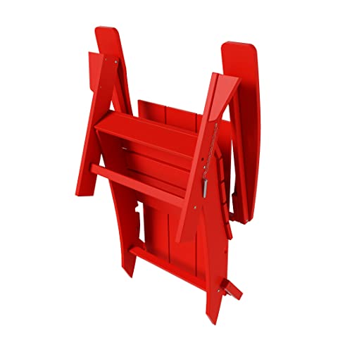 WestinTrends Ashore 8-Piece Modern Poly Folding Adirondack Chair Set Red