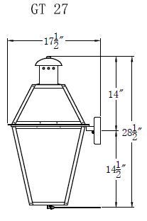The CopperSmith Georgetown 28 Gas Lantern Antique Copper