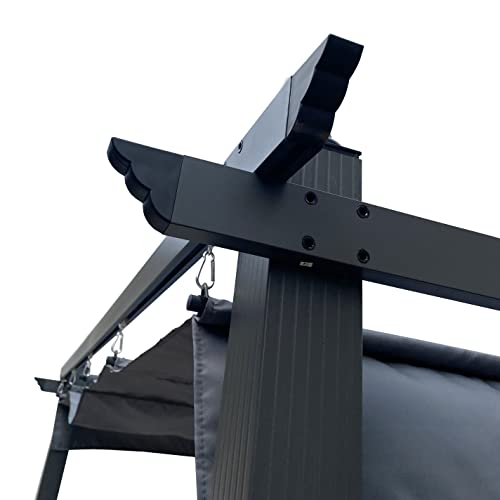 DESIGNSCAPE3D 10x10 Ft Retractable Patio Pergola with Canopy Gray