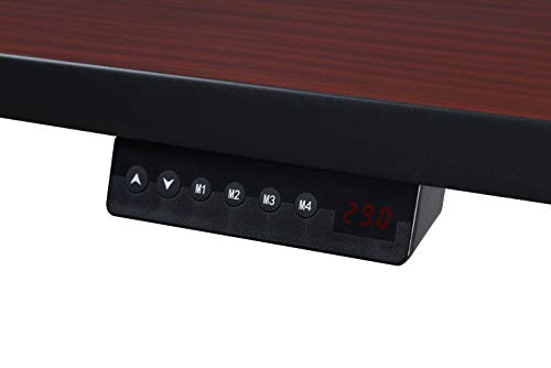 Regency Esteem Single Pedestal Height Adjustable Desk 42" Mahogany/Black