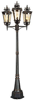 John Timberland Marseille Traditional Outdoor Post Light 3-Light Fixture Veranda Bronze