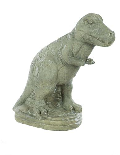 SOLID ROCK STONE WORKS Dinosaur Concrete Statue 33 Inches Tall Pre Aged