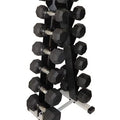 Ader Sporting Goods Octagon Rubber Dumbbells Pair Black