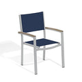 Oxford Garden Travira 7-Piece Dining Set 63in Table & Sling Chairs Ink Pen