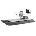 AQUOS Heavy-Duty 11.5FT Inflatable Pontoon Boat with Swivel Seat and Guard Bar Green