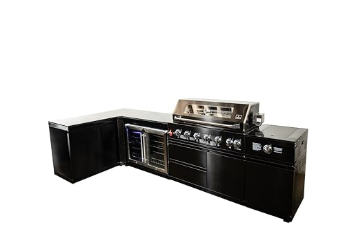 Luxuria Spas Flame Pro Series 6-burner Kitchen Black