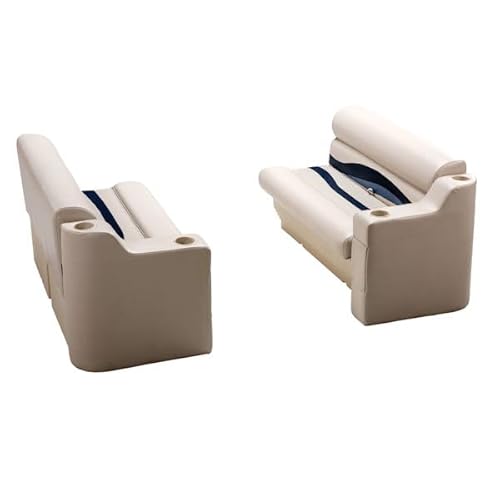 RestorePontoon Pontoon Boat Seat Group 57" Platinum/Cobalt/Navy Blue