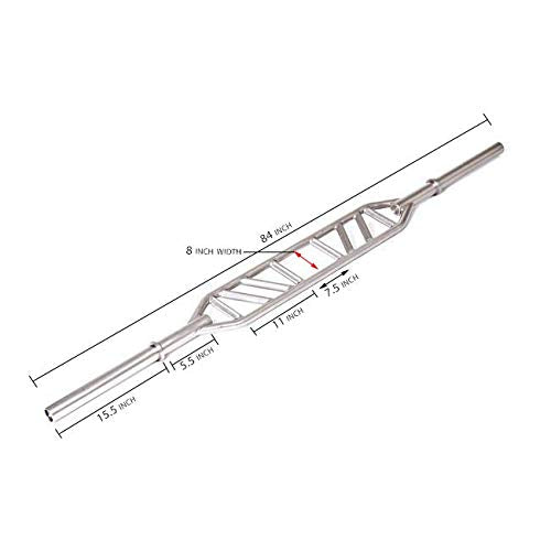 Gronk Fitness Products Swiss Bar - Commercial Grade | Multi Grip Football Bar for Upper Body Strength Training Silver