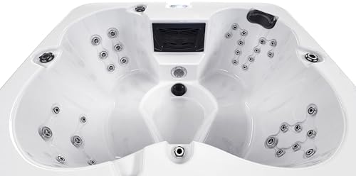 Luxuria Spas Cypress 4-Person 36-Jet Hot Tub with LED Fountains Homemade White/Grey
