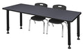 Regency Height Adjustable Mobile Classroom Table Set with 12" Andy Chairs Grey/Black