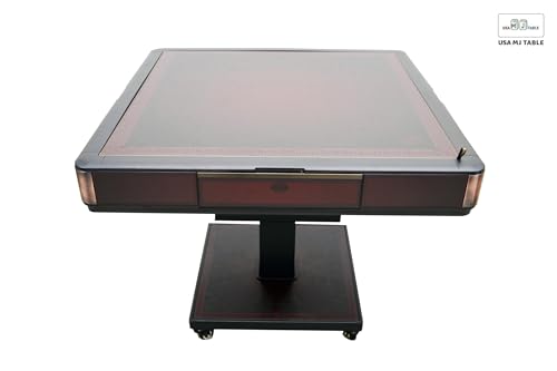 usamjtable American Style Ultra-Thin Automatic Mahjong Table with 36mm Numbered Tiles and Reversible Cover