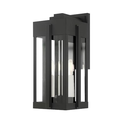 Livex Lexington 3 Light Outdoor Wall Lantern Black
