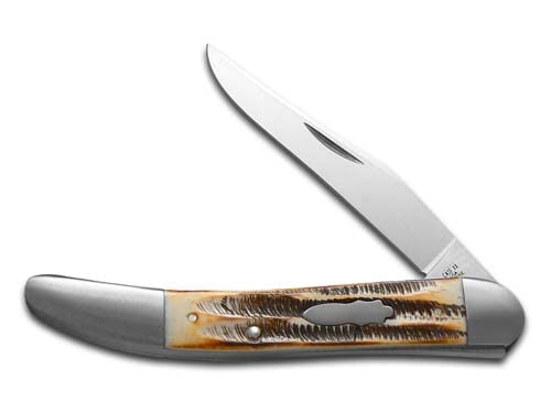 Case Knives Old Dog 6.5 Bonestag Pocket Knife Yellow