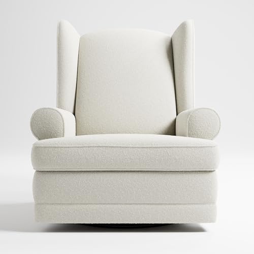 Storkcraft Serenity Wingback Glider Reclining Nursery Chair Ivory Boucle