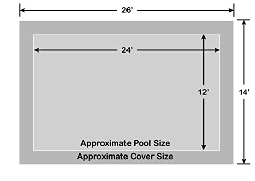 Loop-Loc 12' x 24' Rectangle Ultra-Loc III Solid Gray In-Ground Pool Safety Cover Gray